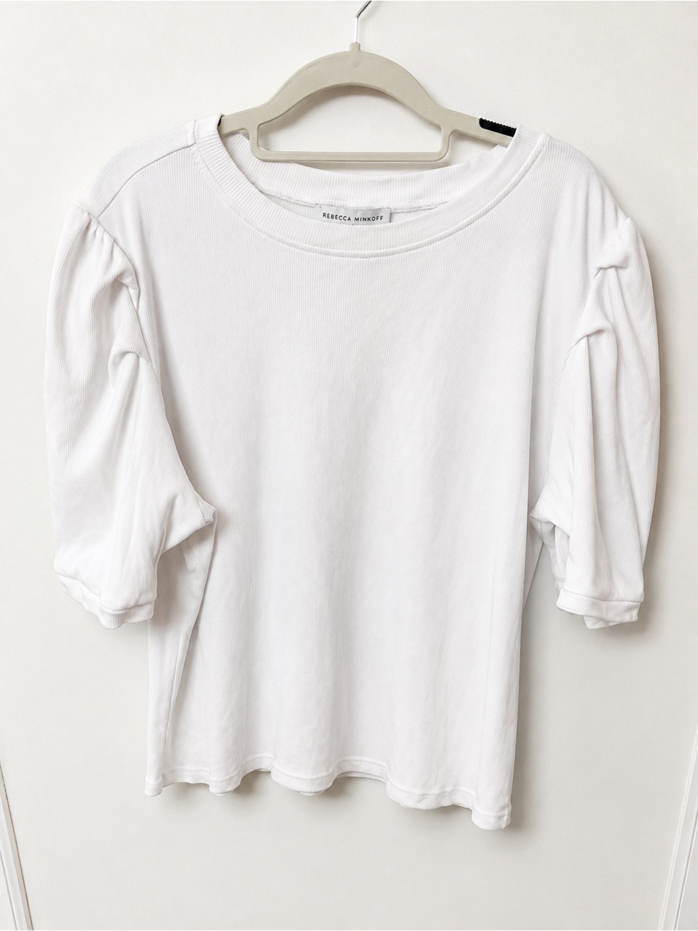 Rebecca Minkoff White Puff-Sleeve Tee